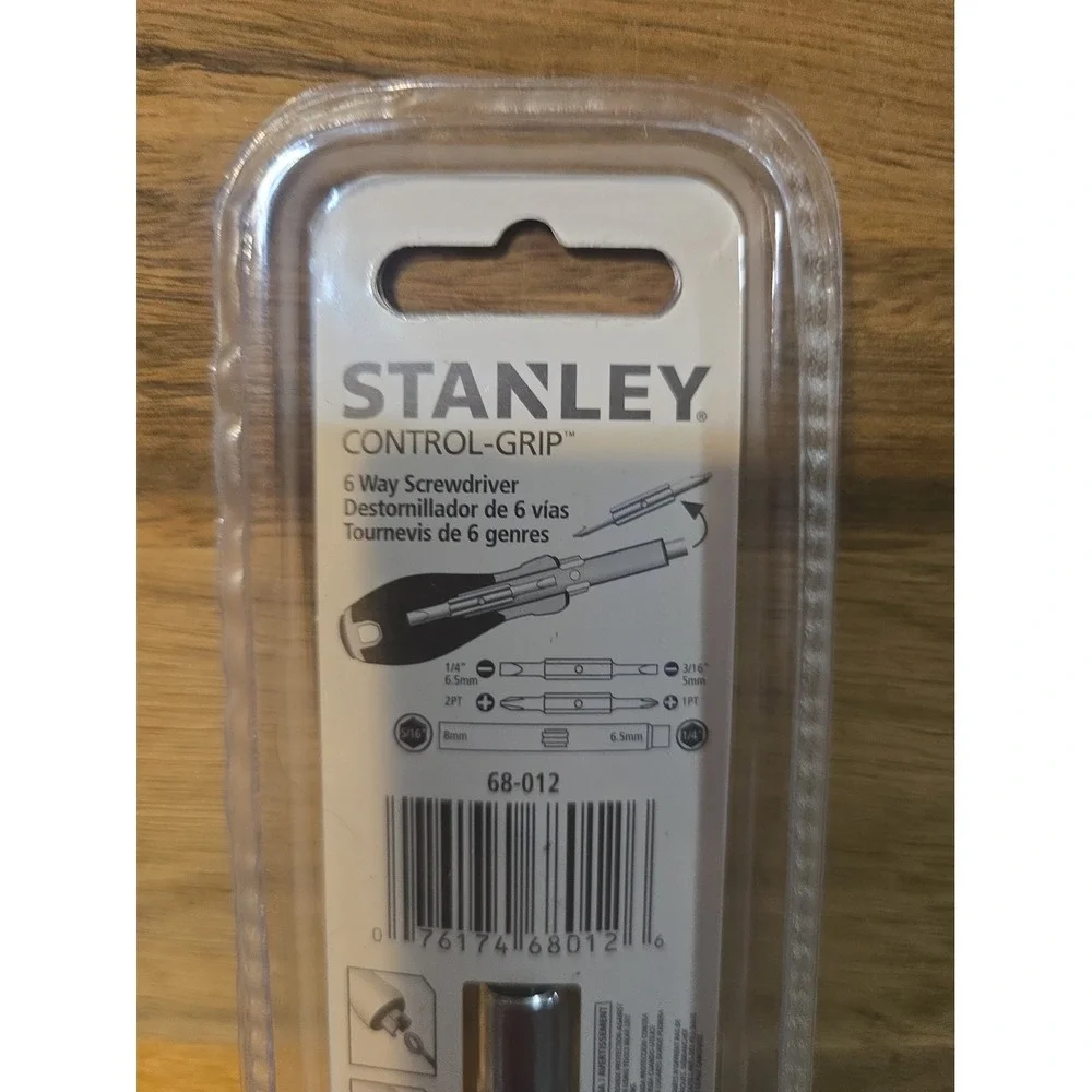 Stanley 6 way screwdriver: 2 slot-head; 2 Phillips; 2 nut drivers, 68-012 - NEW